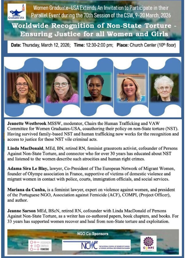 Presentación internacional del informe Feminicides and Other Murders of Women. Advance of the Spain 2025 Report en la CSW70
