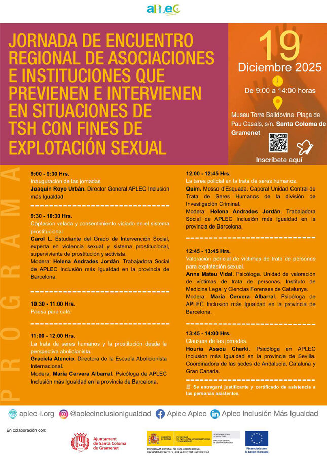 Jornada de encuentro regional de asociaciones e instituciones que previenen e intervienen en situaciones de trata de seres humanos con fines de explotación sexual