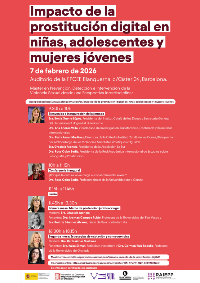 Cartel_Impacto_Prostitucion Jornada: Impacto de la prostitución digital en niñas, adolescentes y mujeres jóvenes